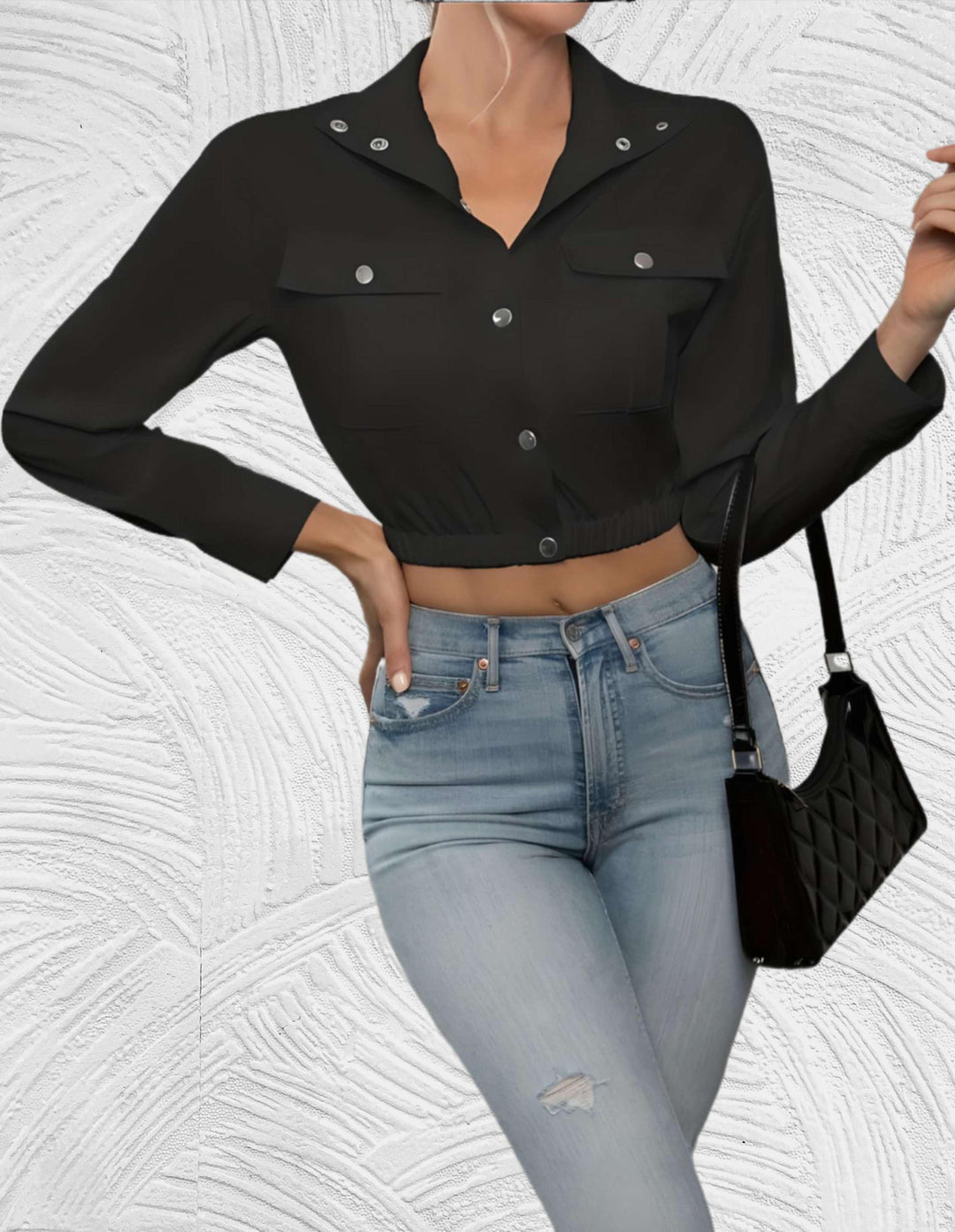 Beth - Casual cropped jasje met knopen jas - Miller-Mode