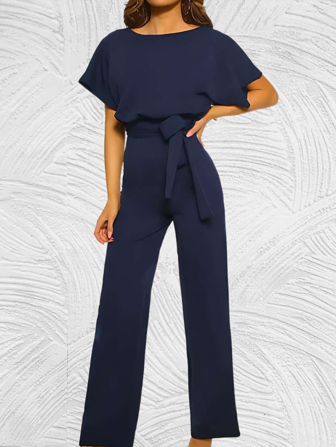 Ruth- Elegante slim fit jumpsuit met riemknoopontwerp - Miller-Mode